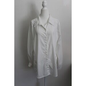 Alpine Design Tech Series Women's White Long Sleeve Hiking Shirt Zip Pocket L